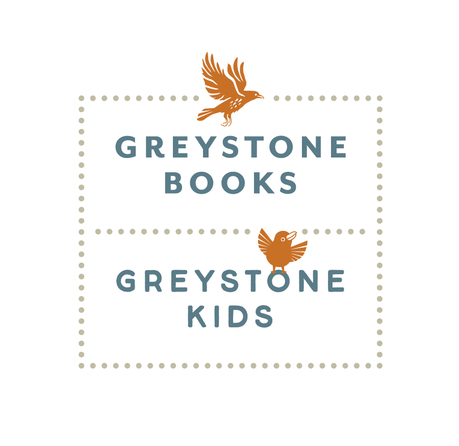 Logo that reads "Greystone Books" and "Greystone Kids" with a single bird above each title.