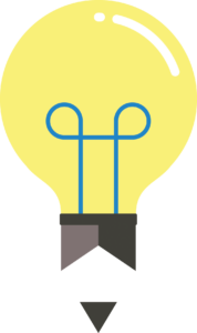 A lightbulb with a base the shape of a pencil